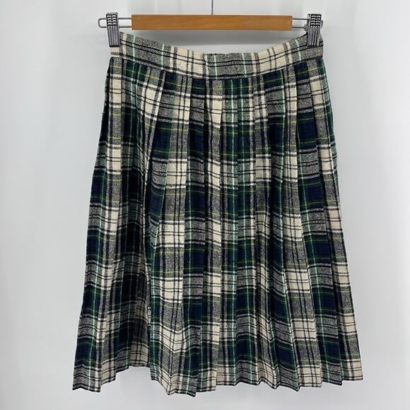 Vintage Lasting Impressions wool (?) plaid pleated wrap academic midi skirt - Picture 6 of 6